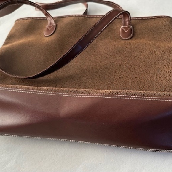 JAGUAR Tote Large Leather Multi Colour 3 Zip Pockets Excellent 22”x14.5”x 6” - Picture 5 of 13